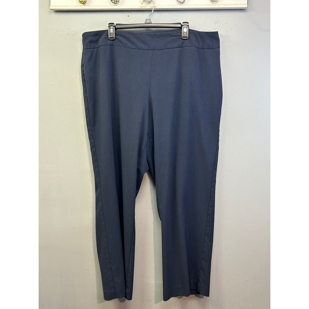 Dressbarn Dress Pants Womens‎ 20 Navy Blue Straight Leg Pull On Stretch Office